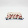 Ceramic bread baking dish with handles II A181 D139 – hand-painted Bolesławiec pottery, ideal for baking bread, durable and decorative.