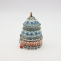 Ceramic container Gnome Christmas tree with lid A523 D62 – hand-painted Bolesławiec pottery in the shape of a gnome and Christmas tree, decorative and practical for storing small items or sweets.