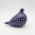 Hand-painted Bolesławiec ceramic pigeon figurine.