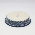 Round ceramic baking dish from Boleslawiec, authentic Polish pottery, hand painted stoneware cookware, handmade artisan ceramic dish for oven, microwave and dishwasher.