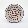 Round ceramic baking dish from Boleslawiec, authentic Polish pottery, hand painted stoneware cookware, handmade artisan ceramic dish for oven, microwave and dishwasher.