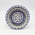 Round ceramic baking dish from Boleslawiec, authentic Polish pottery, hand painted stoneware cookware, handmade artisan ceramic dish for oven, microwave and dishwasher.