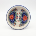 Round ceramic baking dish from Boleslawiec, authentic Polish pottery, hand painted stoneware cookware, handmade artisan ceramic dish for oven, microwave and dishwasher.