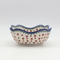 Small TULIPAN ceramic bowl – hand-decorated Polish pottery with a traditional floral pattern. Perfect for desserts, snacks, or side dishes. Authentic Bolesławiec ceramic, durable and decorative.