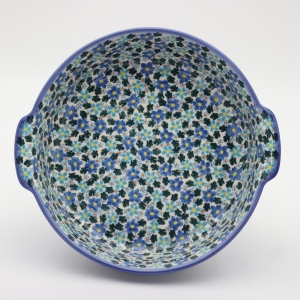 Round ceramic platter with handles (A525 D134)   