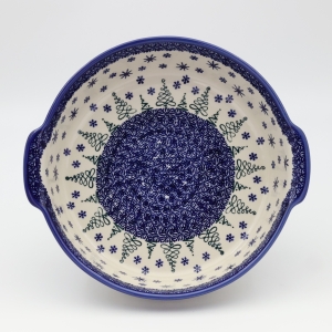 Round ceramic platter with handles (A525 D143)   