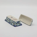 Hand-painted butter dish made from traditional Bolesławiec pottery. A practical and elegant container perfect for storing and serving butter.