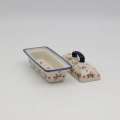 Hand-painted small dessert plate 16 cm made from traditional Bolesławiec pottery. Perfect for serving cakes, desserts, and snacks.