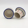 Handcrafted Bolesławiec ceramic water butter dish made from high-quality, lead-free Polish clay.