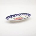Authentic Polish pottery small embossed platter from Bolesławiec – perfect for appetizers and side dishes.