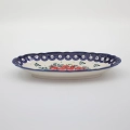 Authentic Polish pottery small embossed platter from Bolesławiec – perfect for appetizers and side dishes.