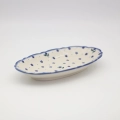 Authentic Polish pottery small embossed platter from Bolesławiec – perfect for appetizers and side dishes.