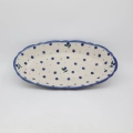 Authentic Polish pottery small embossed platter from Bolesławiec – perfect for appetizers and side dishes.