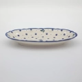 Authentic Polish pottery small embossed platter from Bolesławiec – perfect for appetizers and side dishes.