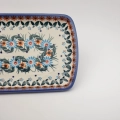 Authentic Polish pottery rectangular serving dish from Bolesławiec – perfect for appetizers, desserts, and meats.