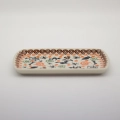 Authentic Polish pottery rectangular serving dish from Bolesławiec – perfect for appetizers, desserts, and meats.