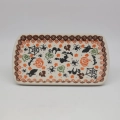 Authentic Polish pottery rectangular serving dish from Bolesławiec – perfect for appetizers, desserts, and meats.