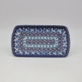 Handcrafted Bolesławiec rectangular ceramic tray made from high-quality, heat-retentive Polish clay.