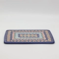 Handcrafted Bolesławiec ceramic serving tray.