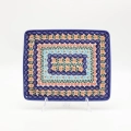 Handcrafted Bolesławiec ceramic serving tray.