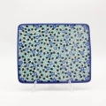 Handcrafted Bolesławiec ceramic serving tray.