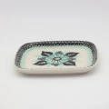 Traditional Bolesławiec stoneware rectangular tray.