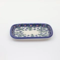 Handcrafted rectangular Bolesławiec ceramic platter.
