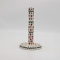 Handcrafted Bolesławiec ceramic paper towel holder.
