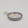 Handcrafted small Bolesławiec ceramic skillet.