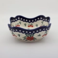 Handcrafted ceramic TULIP bowl A496 D144, perfect for serving snacks, dips, and fruit.