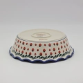 Large 26 cm round ceramic bowl FALA featuring a vibrant hand-painted pattern.
