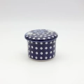 Water butter keeper in ceramic, keeping butter soft, spreadable, and fresh at room temperature.