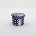 Water butter keeper in ceramic, keeping butter soft, spreadable, and fresh at room temperature.