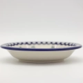 Elegant 22.5 cm ceramic deep plate ANDY with detailed hand-stamped decoration.