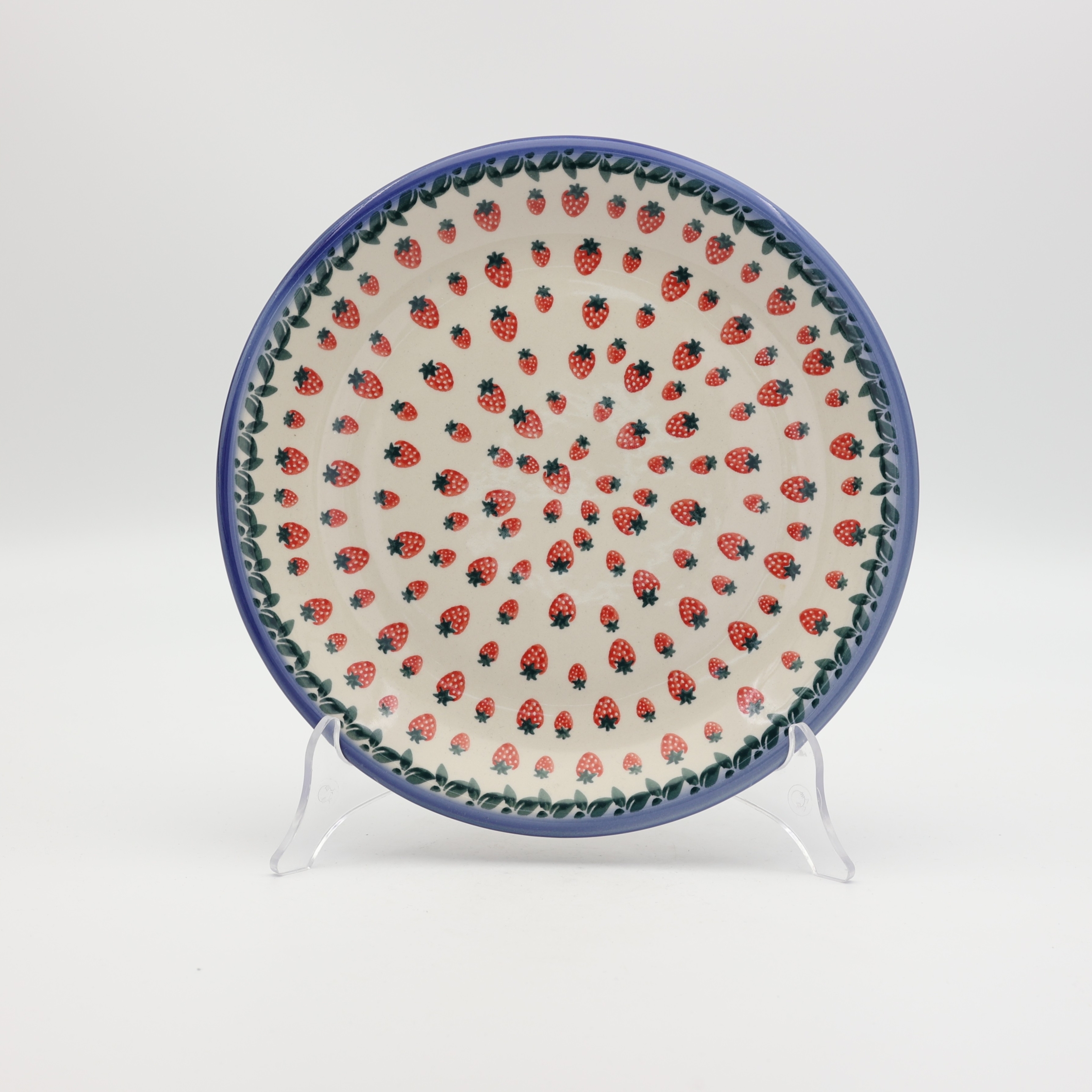 Dessert plate ANDY 19 cm A114 D139 – hand-painted Bolesławiec pottery with traditional blue-and-white design, perfect for serving desserts and cakes.