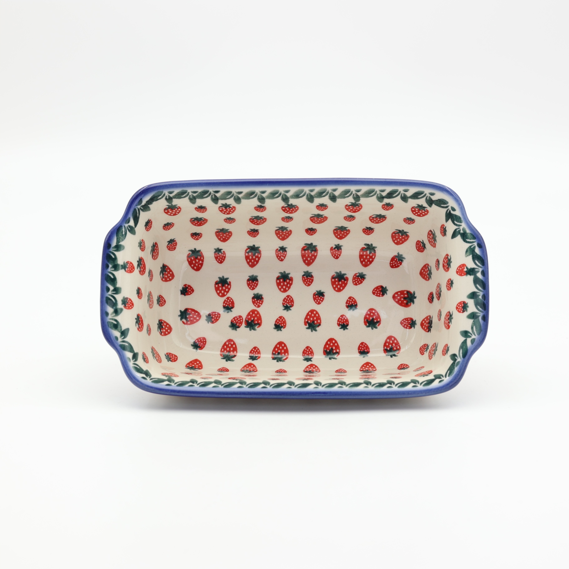 Ceramic bread baking dish with handles II A181 D139 – hand-painted Bolesławiec pottery, ideal for baking bread, durable and decorative.