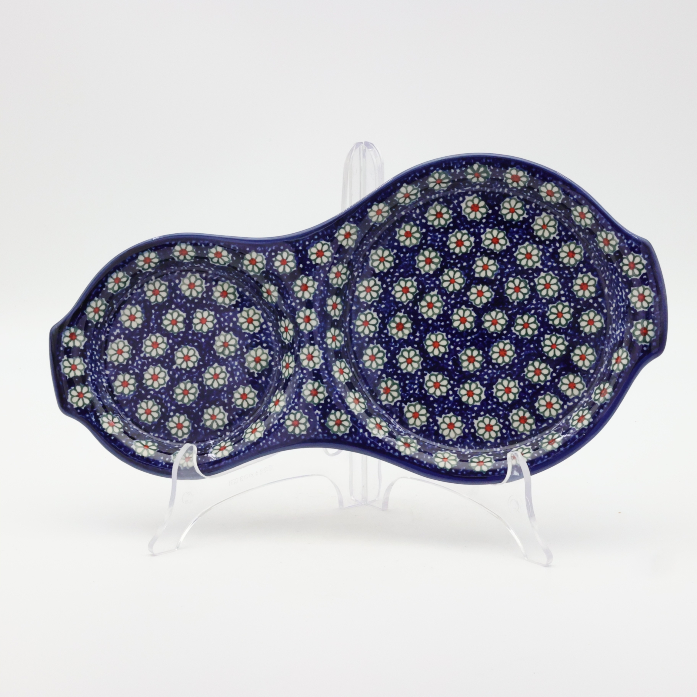 Hand-painted ceramic breakfast tray from Bolesławiec pottery.