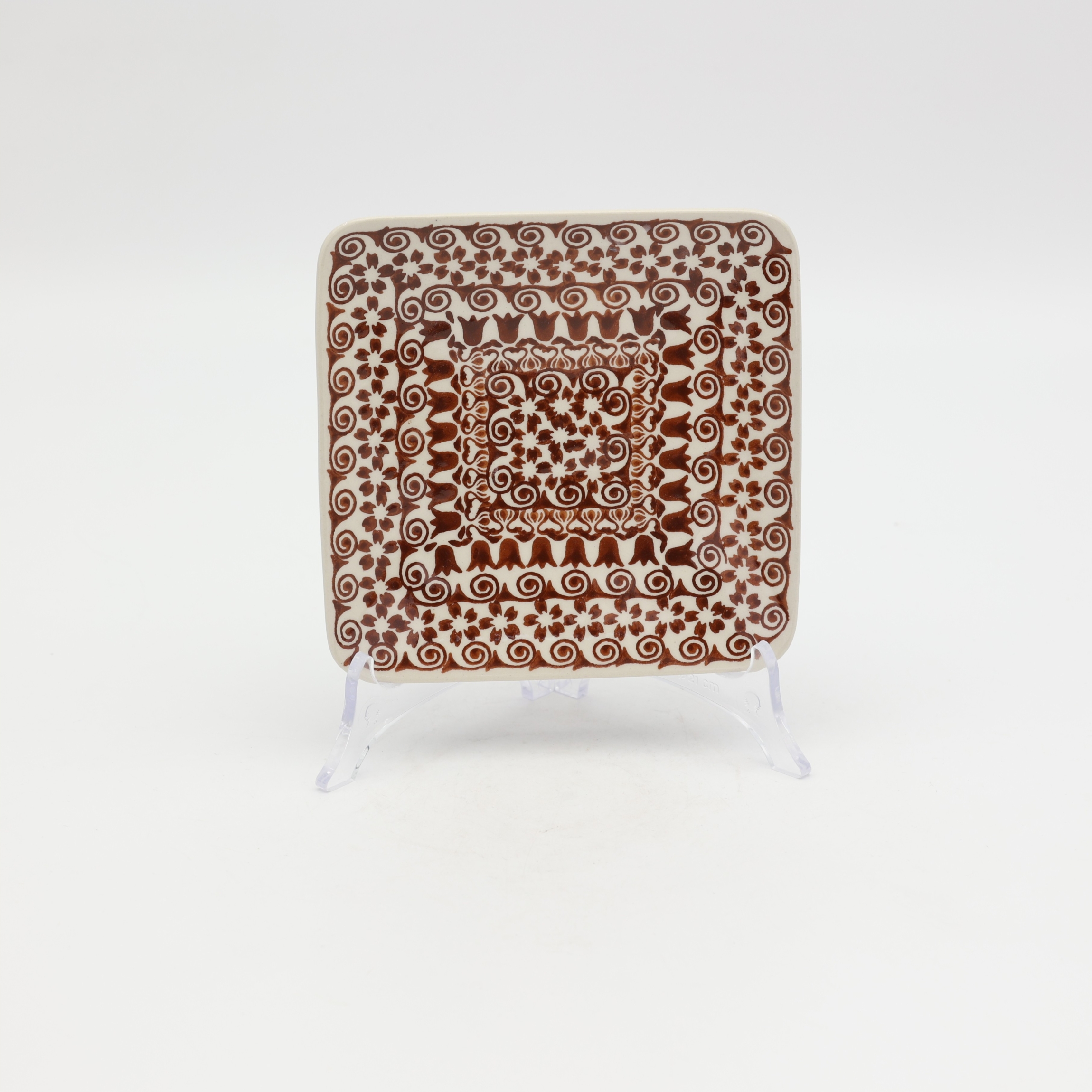 Square sushi plate/tray – Bolesławiec ceramic, hand-decorated with traditional patterns. Elegant and durable pottery perfect for serving sushi, appetizers, and snacks.