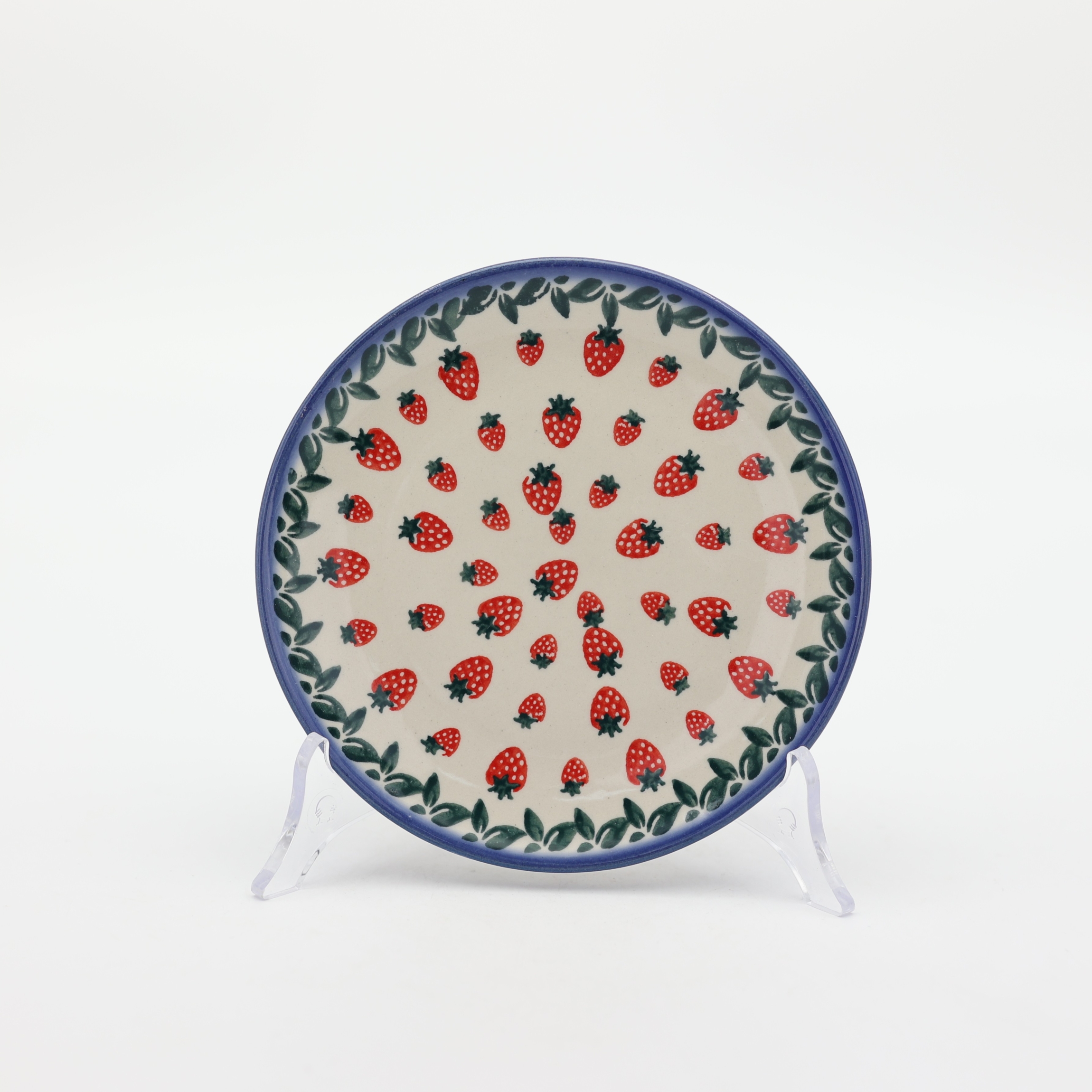 Small 16 cm dessert plate – Bolesławiec ceramic, hand-decorated with traditional patterns. Perfect for serving cakes, desserts, and snacks. Stylish and durable Polish pottery.