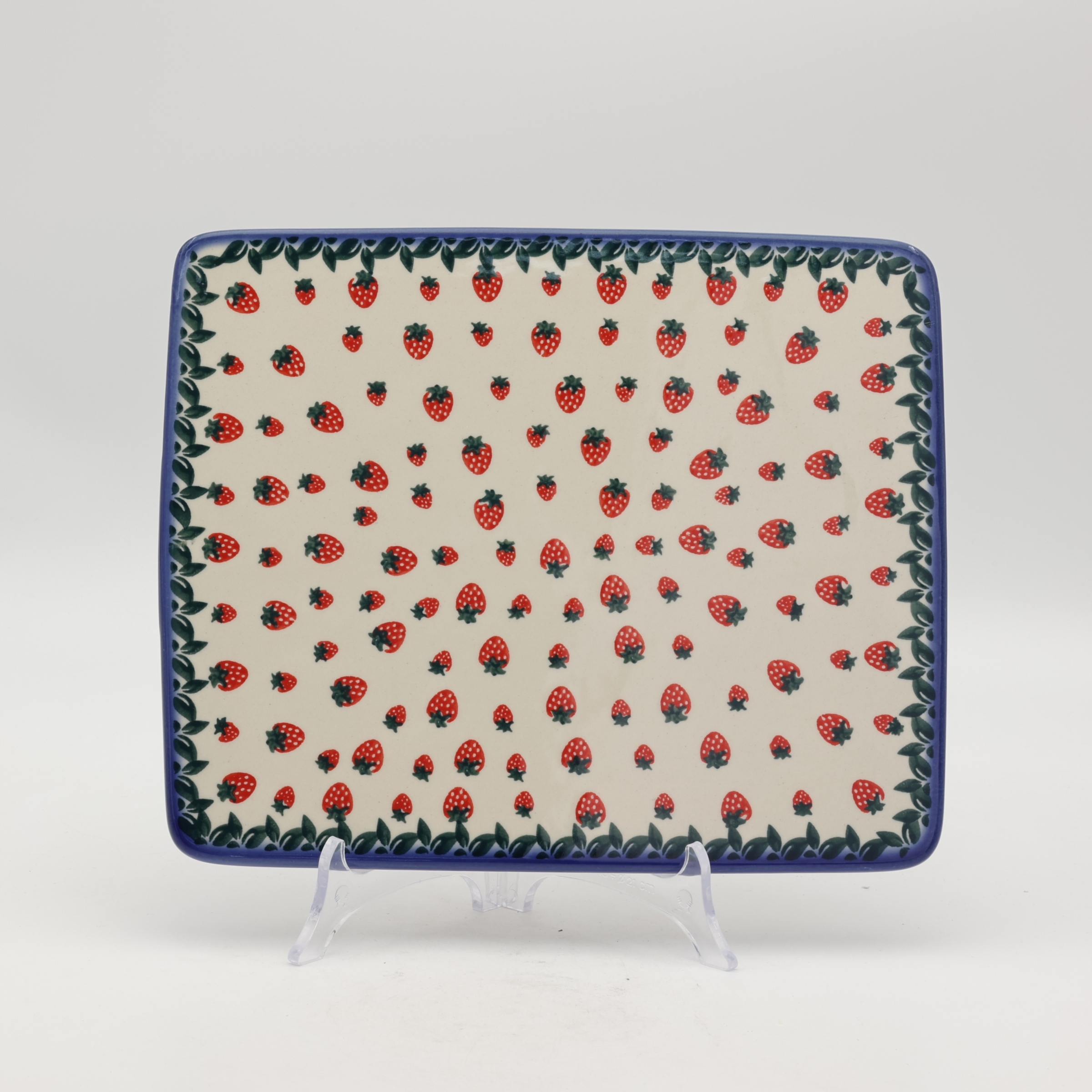 Handcrafted Bolesławiec ceramic serving tray.