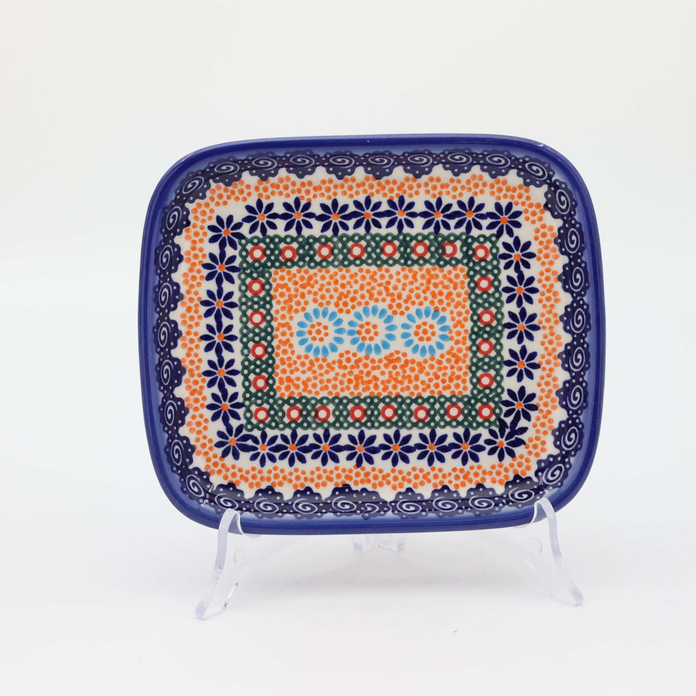 Polish pottery rectangular serving dish.